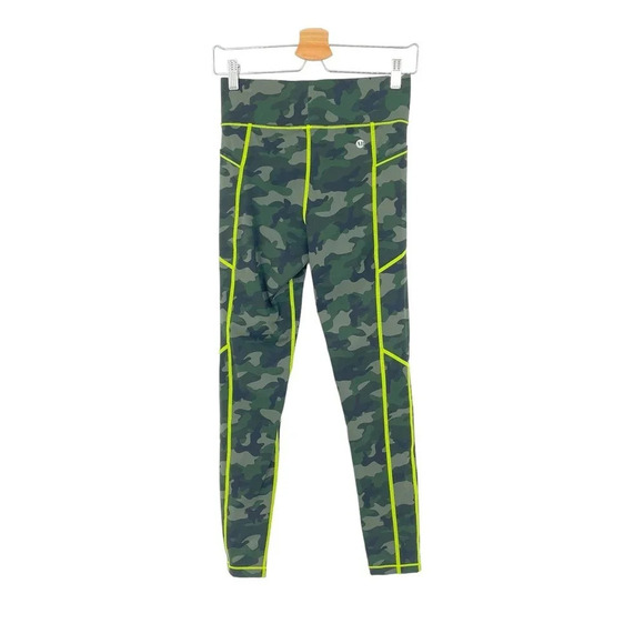 All Access Bandier Center Stage Pocket Legging Camouflage Print Neon Green Small - Picture 7 of 8